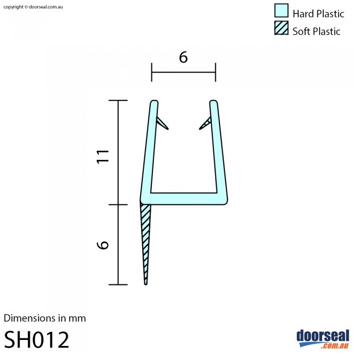 SH012 Shower Screen Seal (6mm glass)